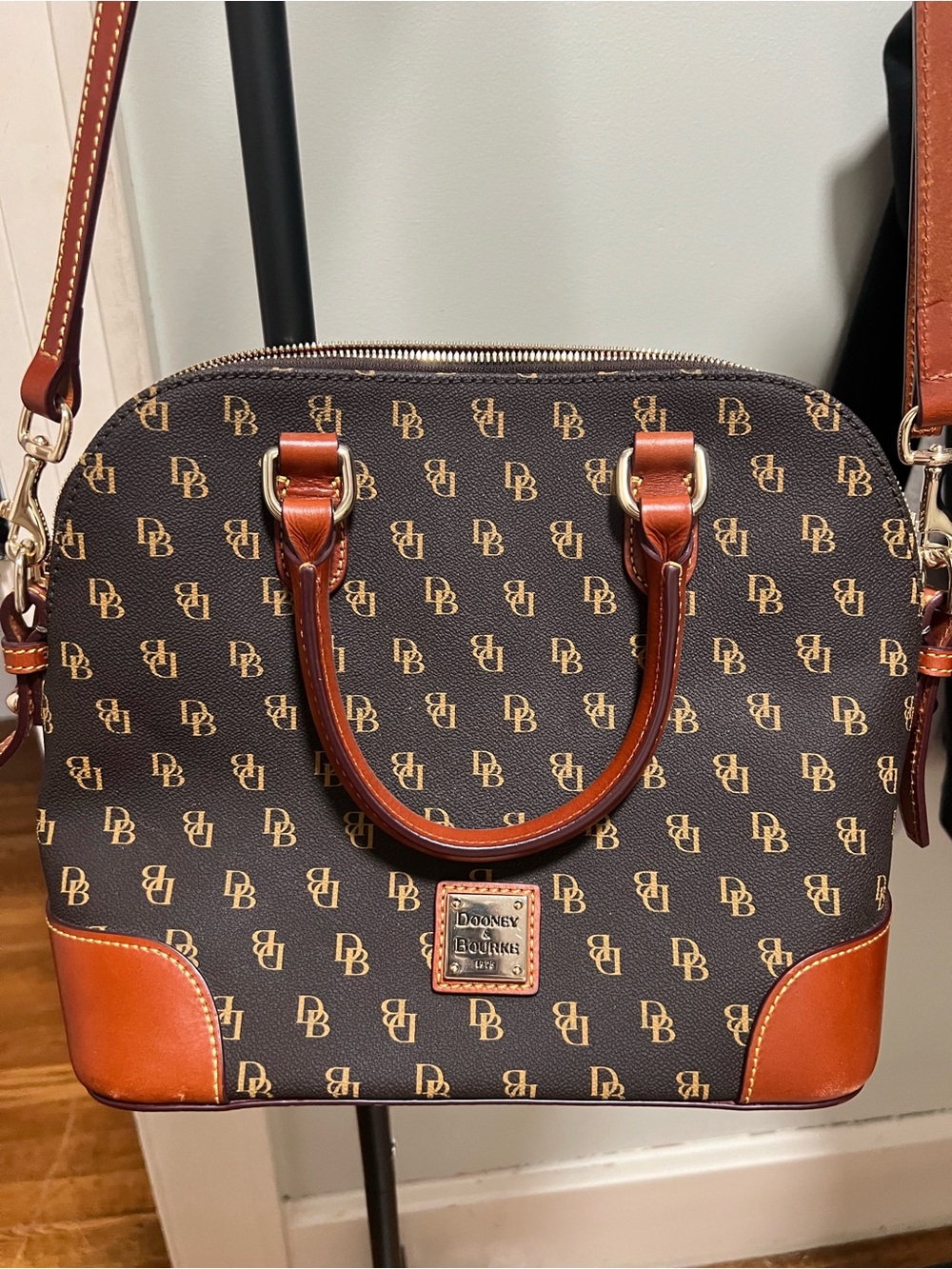 Dooney & Bourke Brown and Tan Monogram Gretta Bag